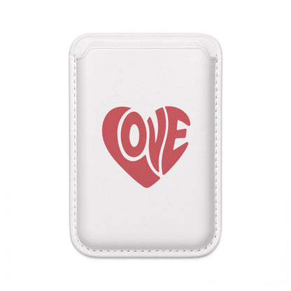 Retro 'LOVE' Heart Design MagSafe Vegan Wallet