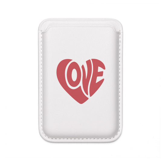 Retro 'LOVE' Heart Design MagSafe Vegan Wallet