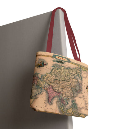 Vintage Map of Asia Tote Bag 3 Sizes
