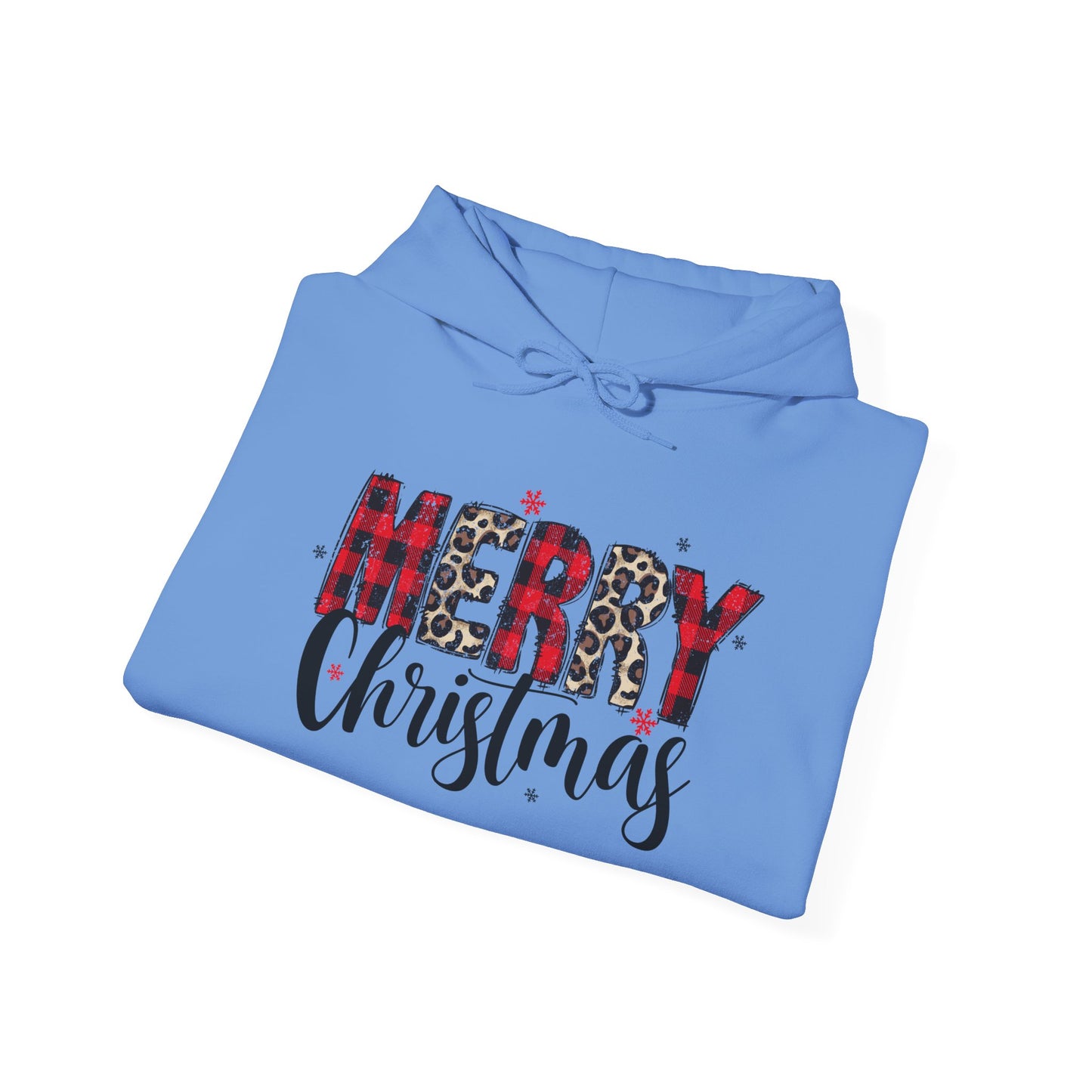 Merry Christmas Plaid Hoodie — Festive Holiday Sweatshirt
