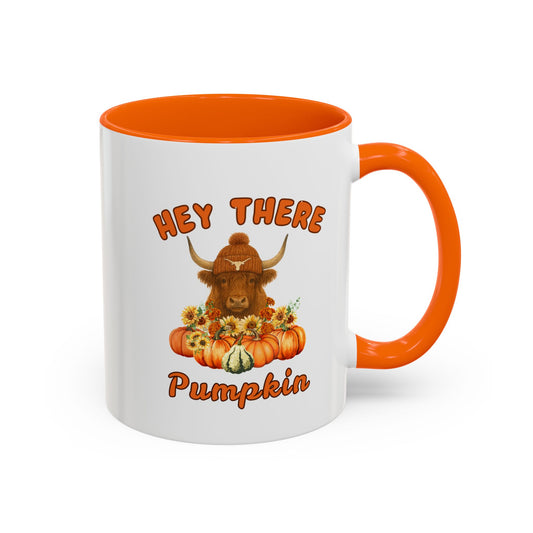 Cow Highlands Autumn Vibes Coffee Mug 11oz 15 oz Highlander Cow Festive Accent Mug Fun Pumpkin and Highland Cow Design Perfect for Fall Decor Gift for Coffee Lovers Cute Thanksgiving Mug