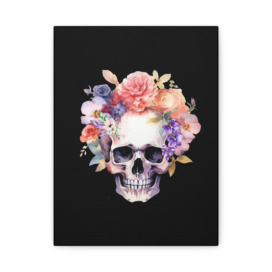 Floral Skull Canvas Art, Gothic Wall Decor for Halloween & Home, Unique Gift Idea, Boho Decor, Artistic Prints