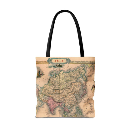 Vintage Map of Asia Tote Bag 3 Sizes