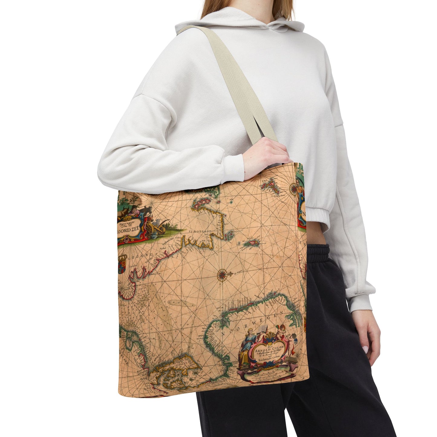 Vintage Nautical Sea Chart Pascaerte Van De Noordzee Tote Bag