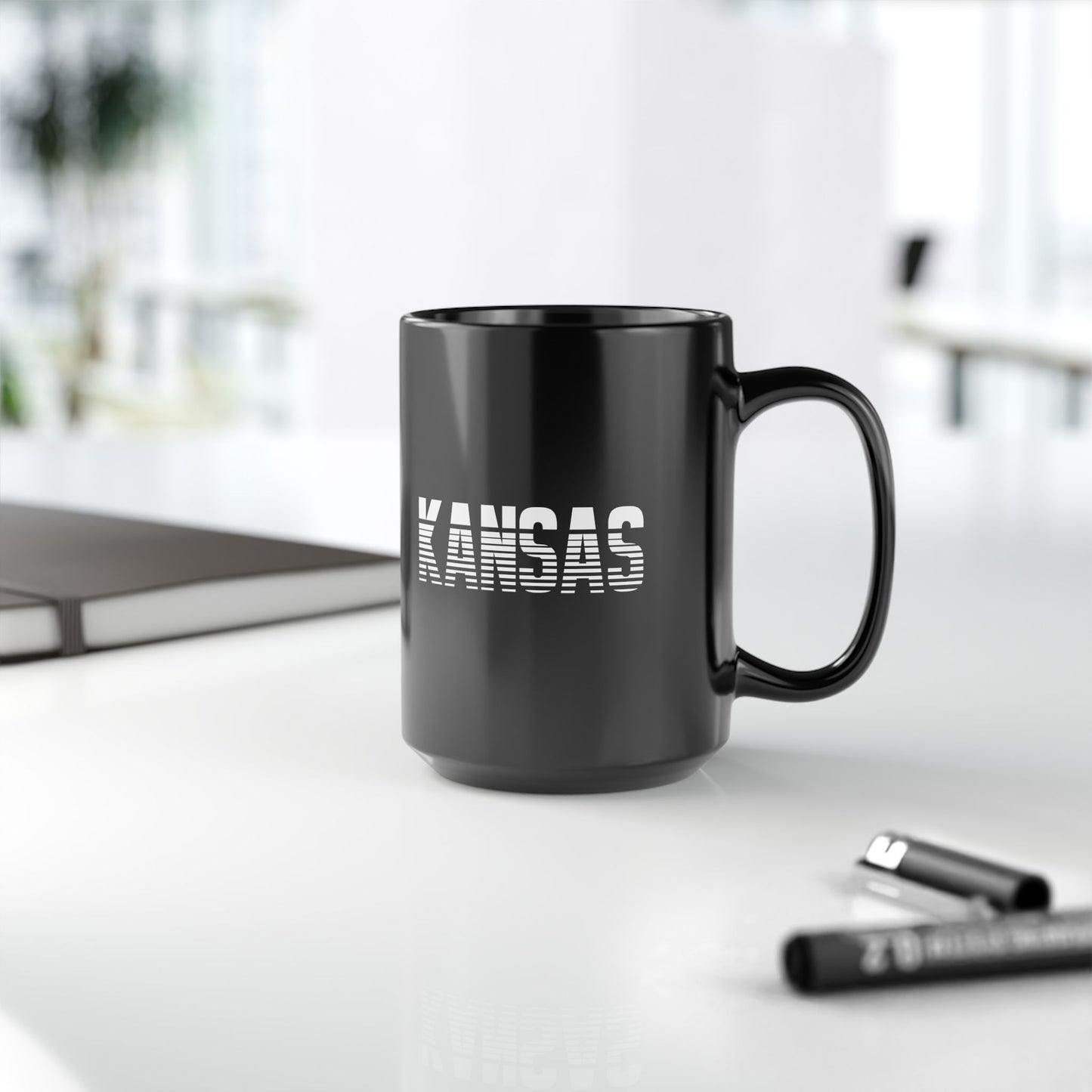 Kansas 15oz Black Mug