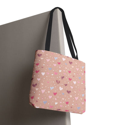 Pink Blush Heart Pattern Tote Bag