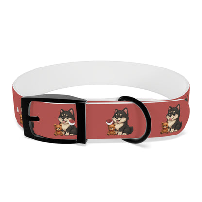 Red  Husky Pattern Dog Collar — Cute Puppy Print Collar for Small & Medium Dogs