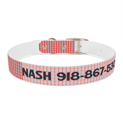 Highland Red Plaid Personalized Dog Collar — Custom Name & Phone Number