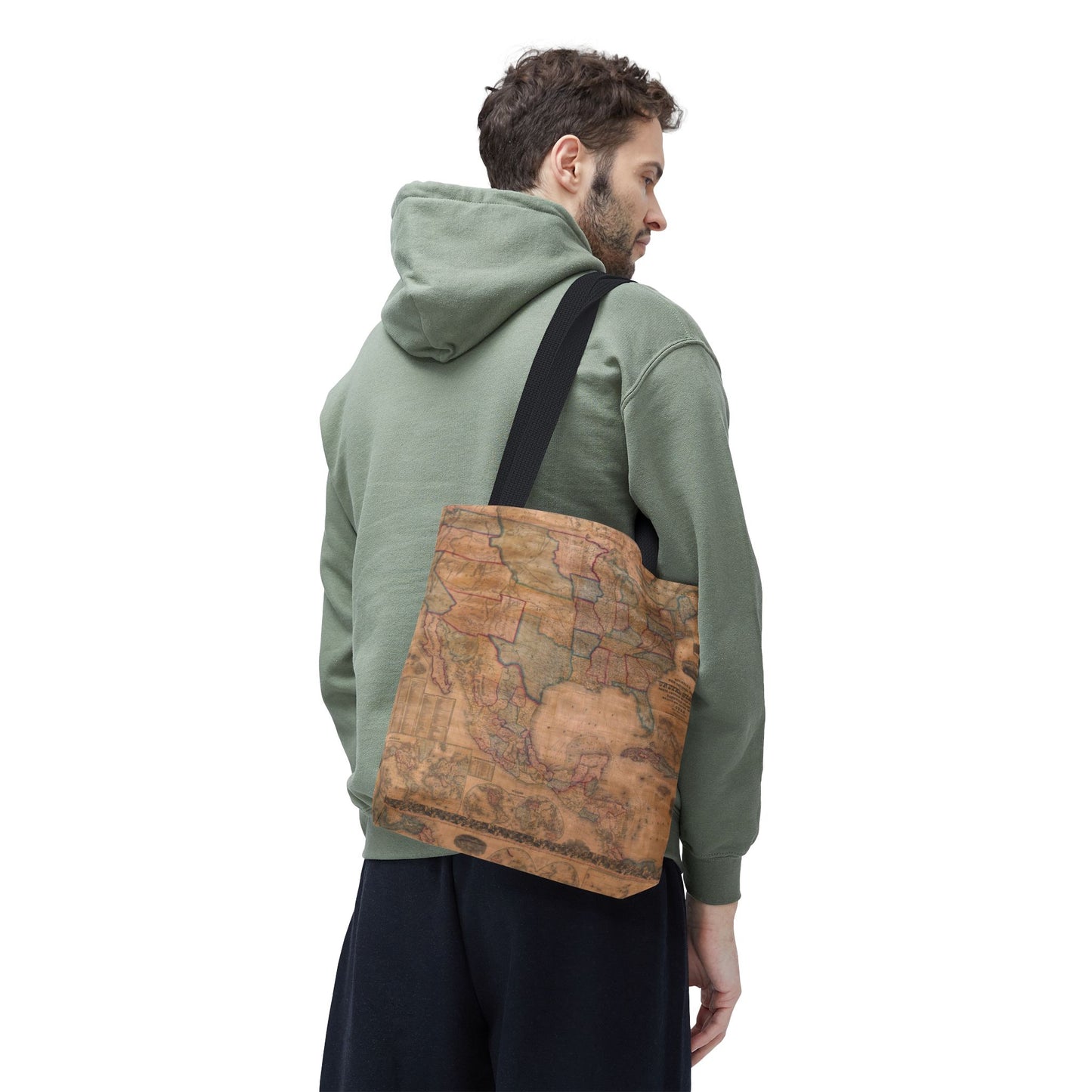 Vintage United States Map Tote Bag  Distressed Antique World Map All-Over Print Tote