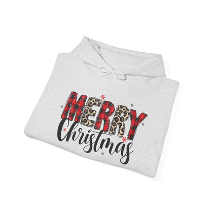 Merry Christmas Plaid Hoodie — Festive Holiday Sweatshirt