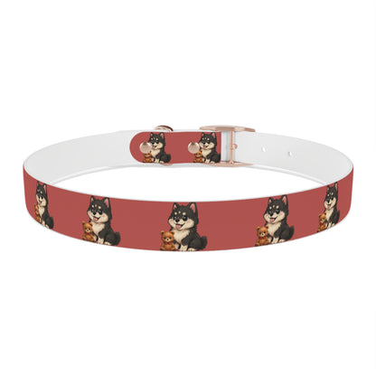 Red  Husky Pattern Dog Collar — Cute Puppy Print Collar for Small & Medium Dogs