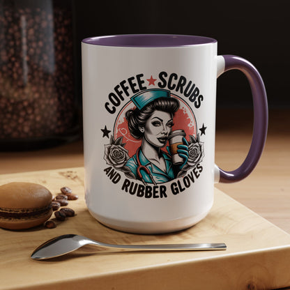 Coffee Lover's Accent Mug: Perfect for Nurses, Gifts for Healthcare Workers, Funny Medical Gifts, Kitchen Decor, Unique Coffee Mugs