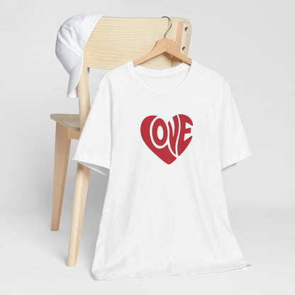 Love Heart T‑Shirt — Retro Red Heart 'LOVE' Graphic Tee