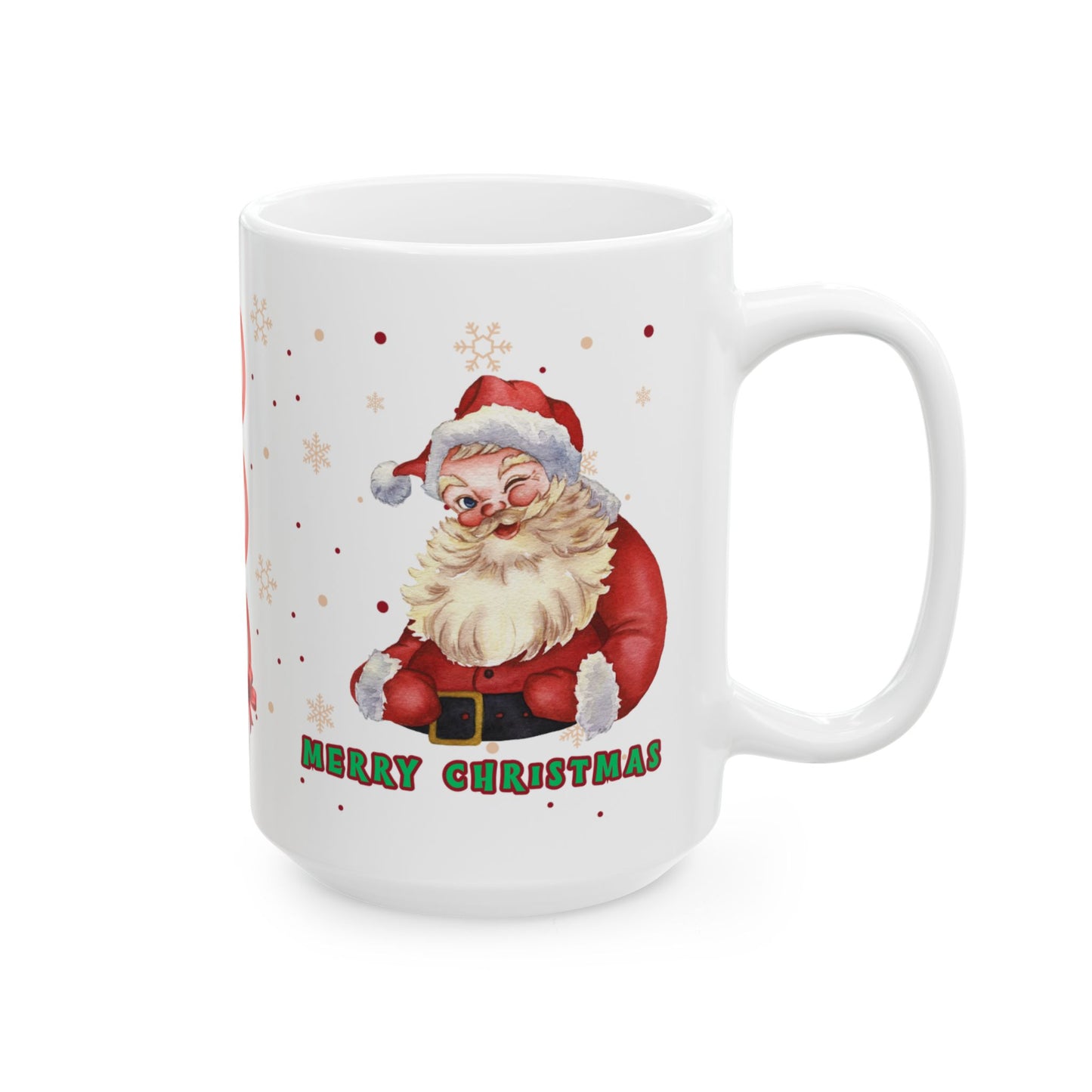 Merry Christmas 15oz Mug - HO HO HO Christmas Ceramic Cup