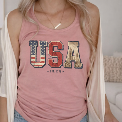 USA Retro Racerback Tank