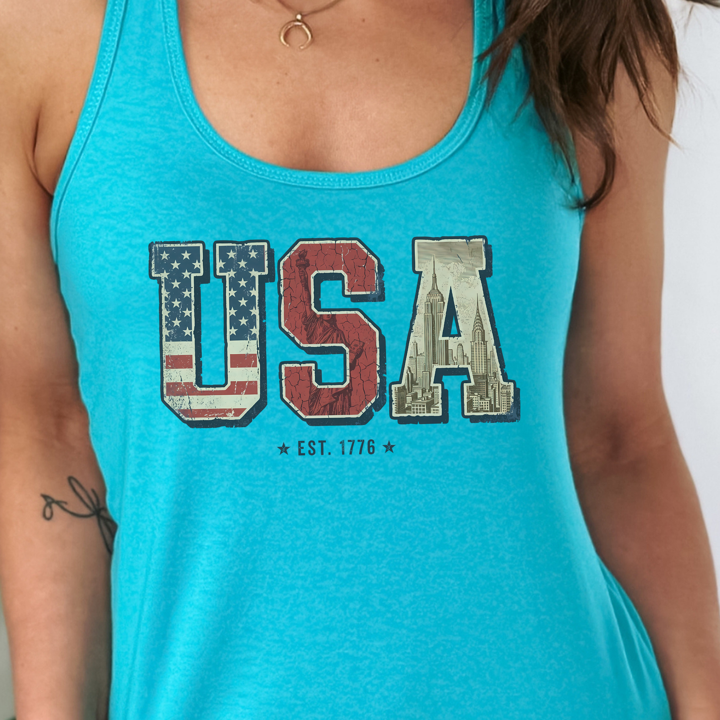USA Retro Racerback Tank