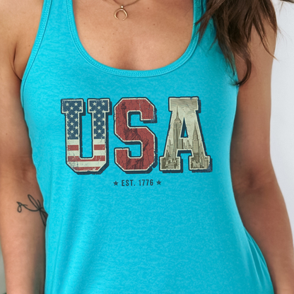 USA Retro Racerback Tank